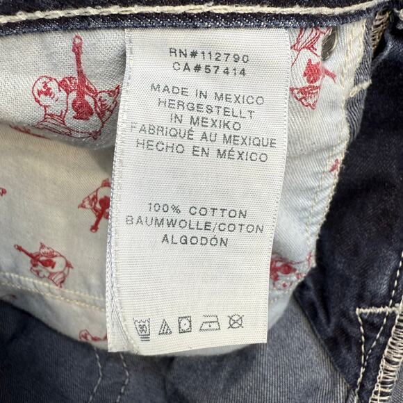 True Religion Men's Jeans 34 Dark Blue Skinny Pocket Flap Preppy Normcore Jeans - Picture 8 of 14